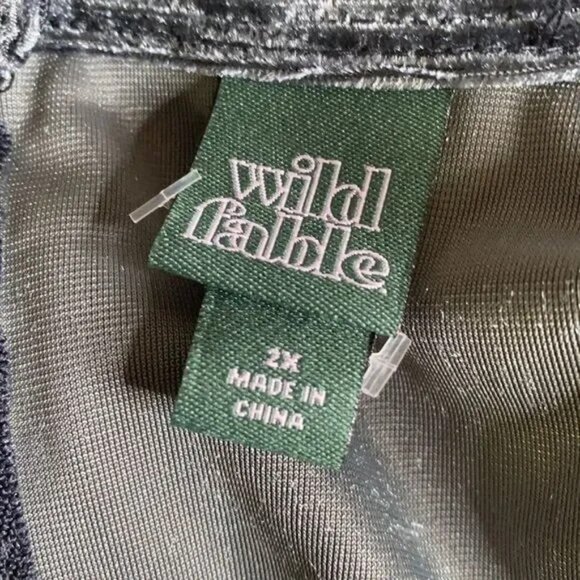 NEW WILD FABLE WOMEN'S PLUS GRAY 1/2 ZIP BACK VELVET FAUX WRAP DRESS SIZE 2X - Picture 8 of 9